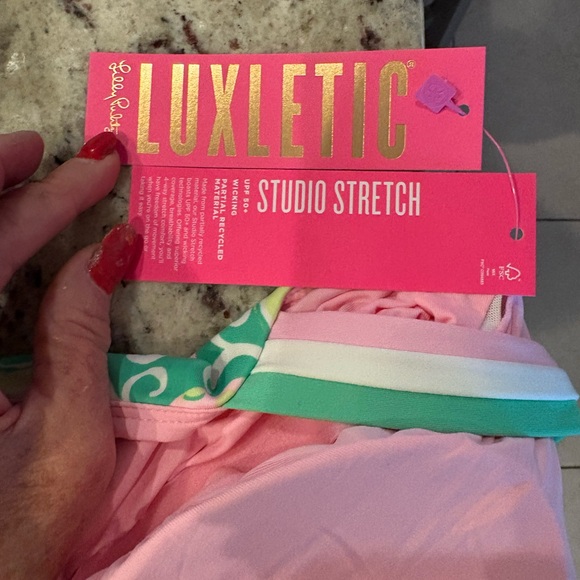 Lilly Pulitzer Vibrant Green and Pink One Piece Swimsuit - Picture 7 of 8